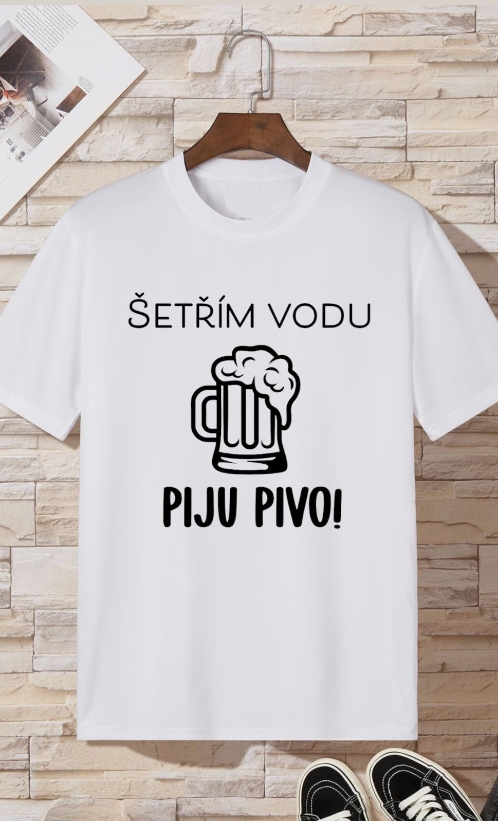 Pánské tričko- Šetřím vodu, piju pivo.