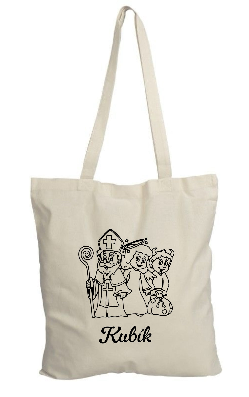 Látková taška na Mikuláše se jménem