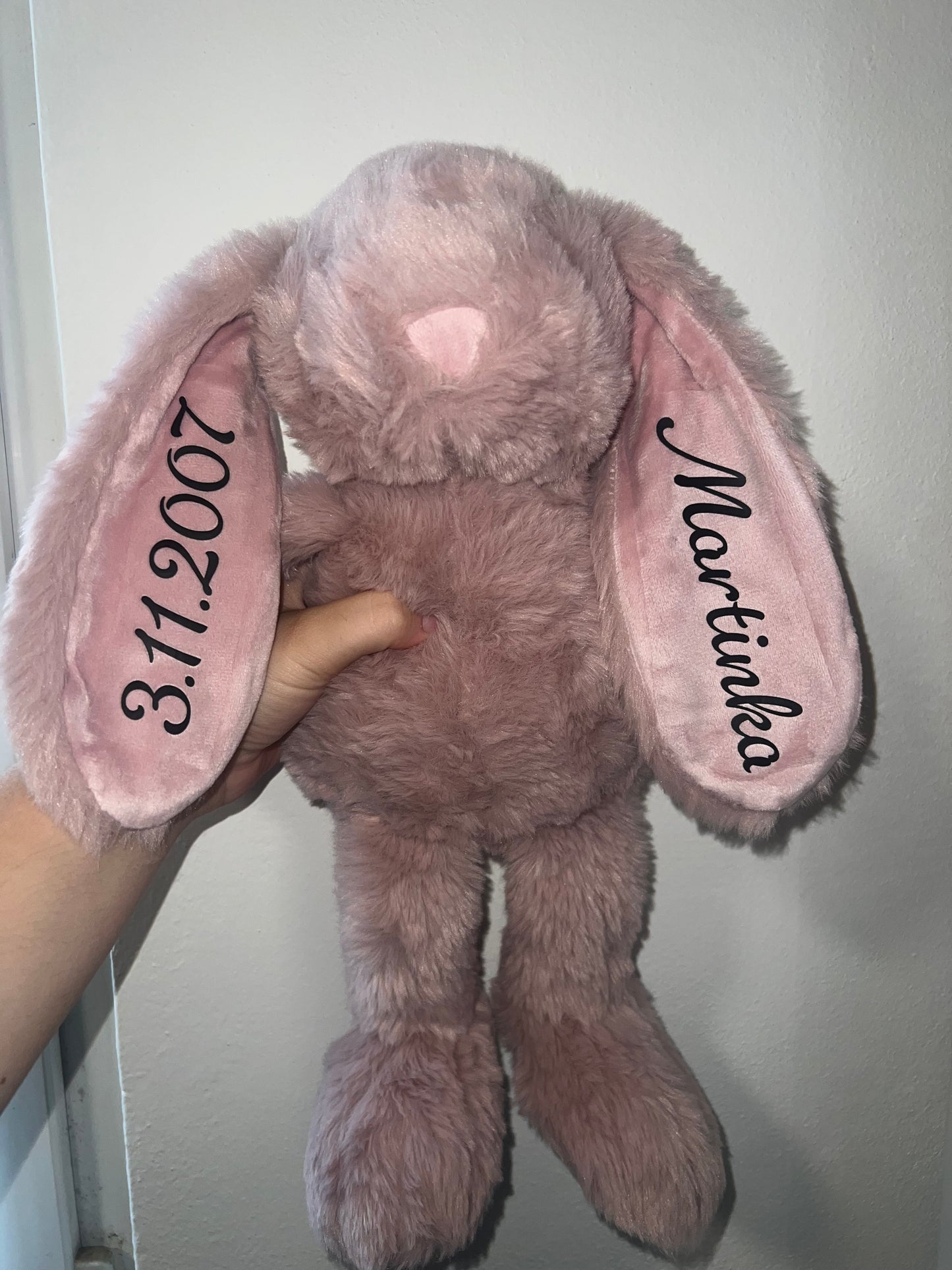 Růžový personalizovaný zajíček