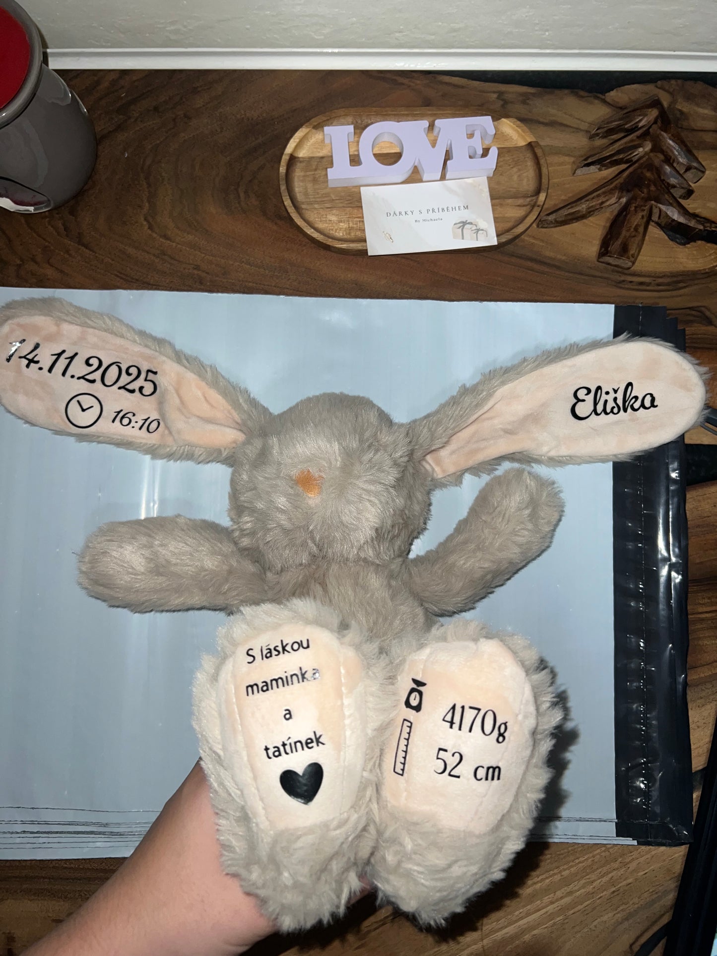 Hnědý personalizovaný zajíček