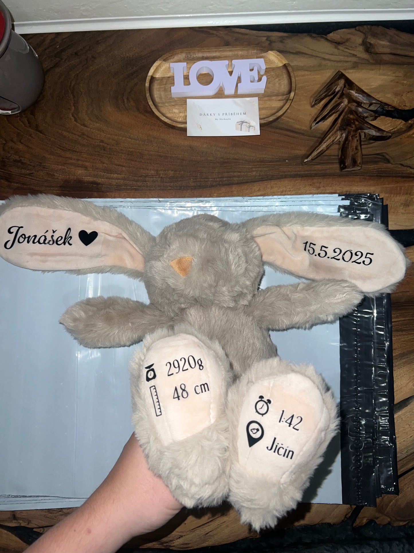 Hnědý personalizovaný zajíček