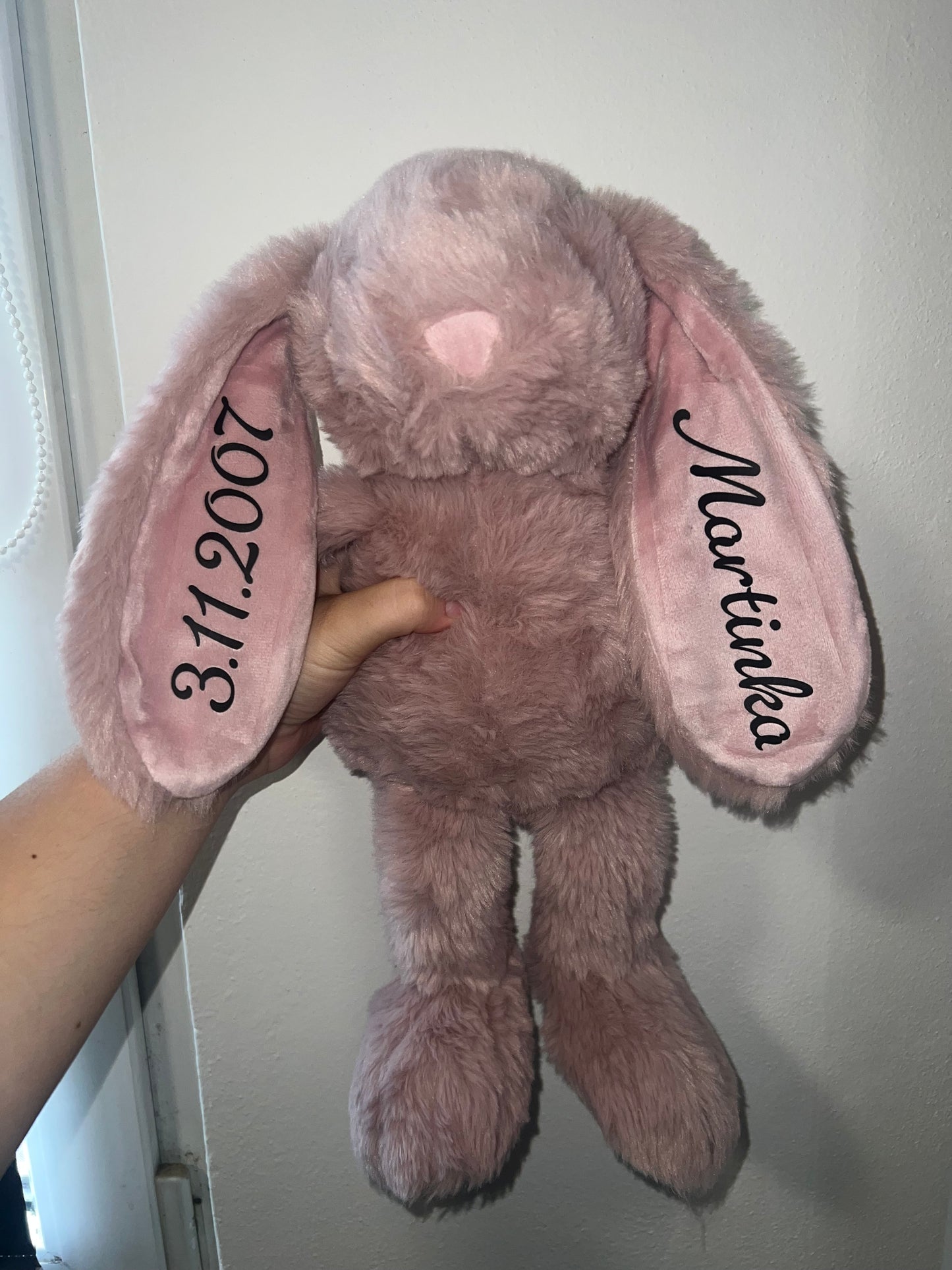 Růžový personalizovaný zajíček