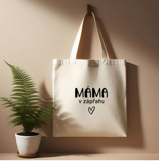 Látková taška- Máma v zápřahu