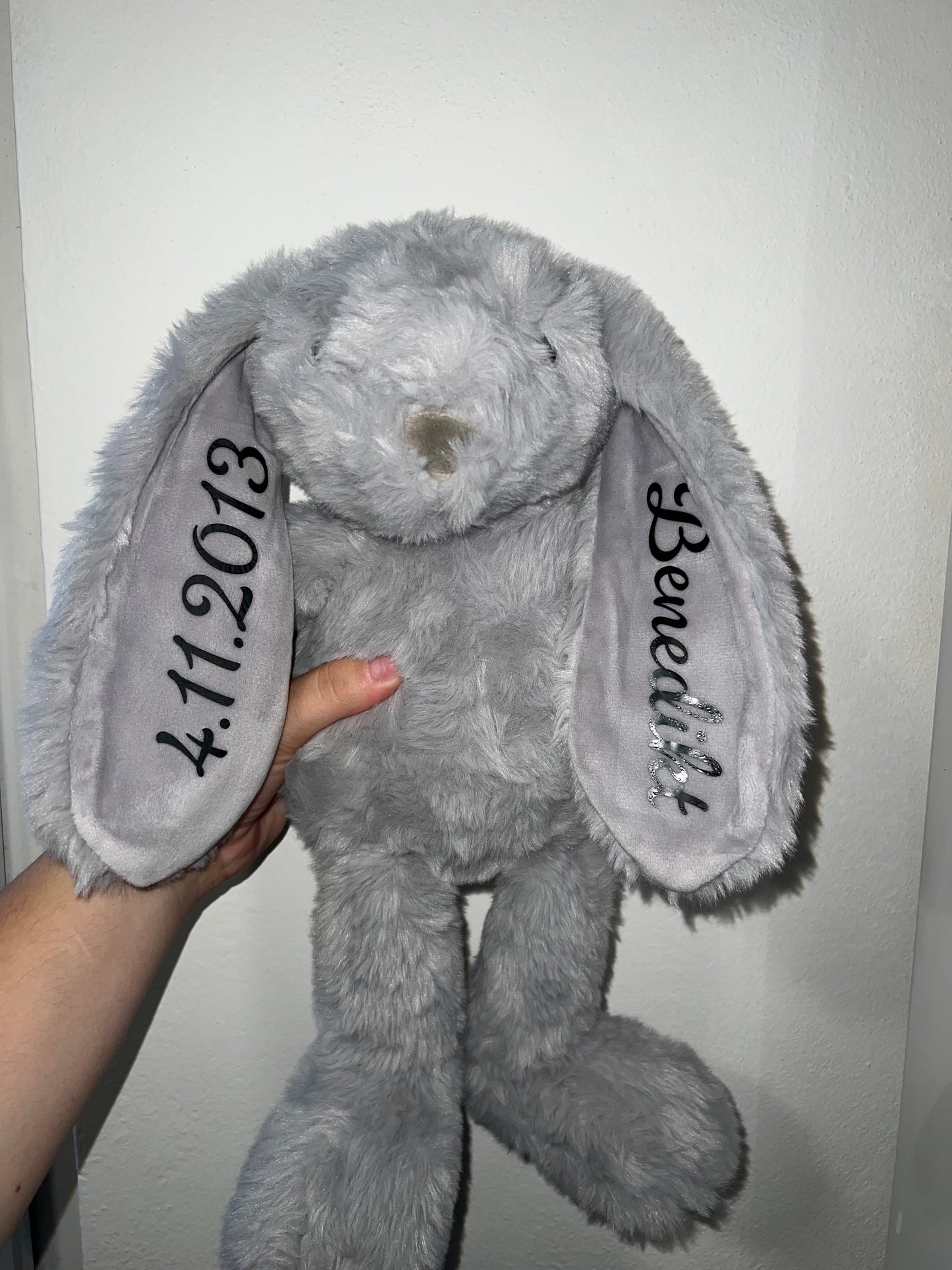 Šedý personalizovaný zajíček