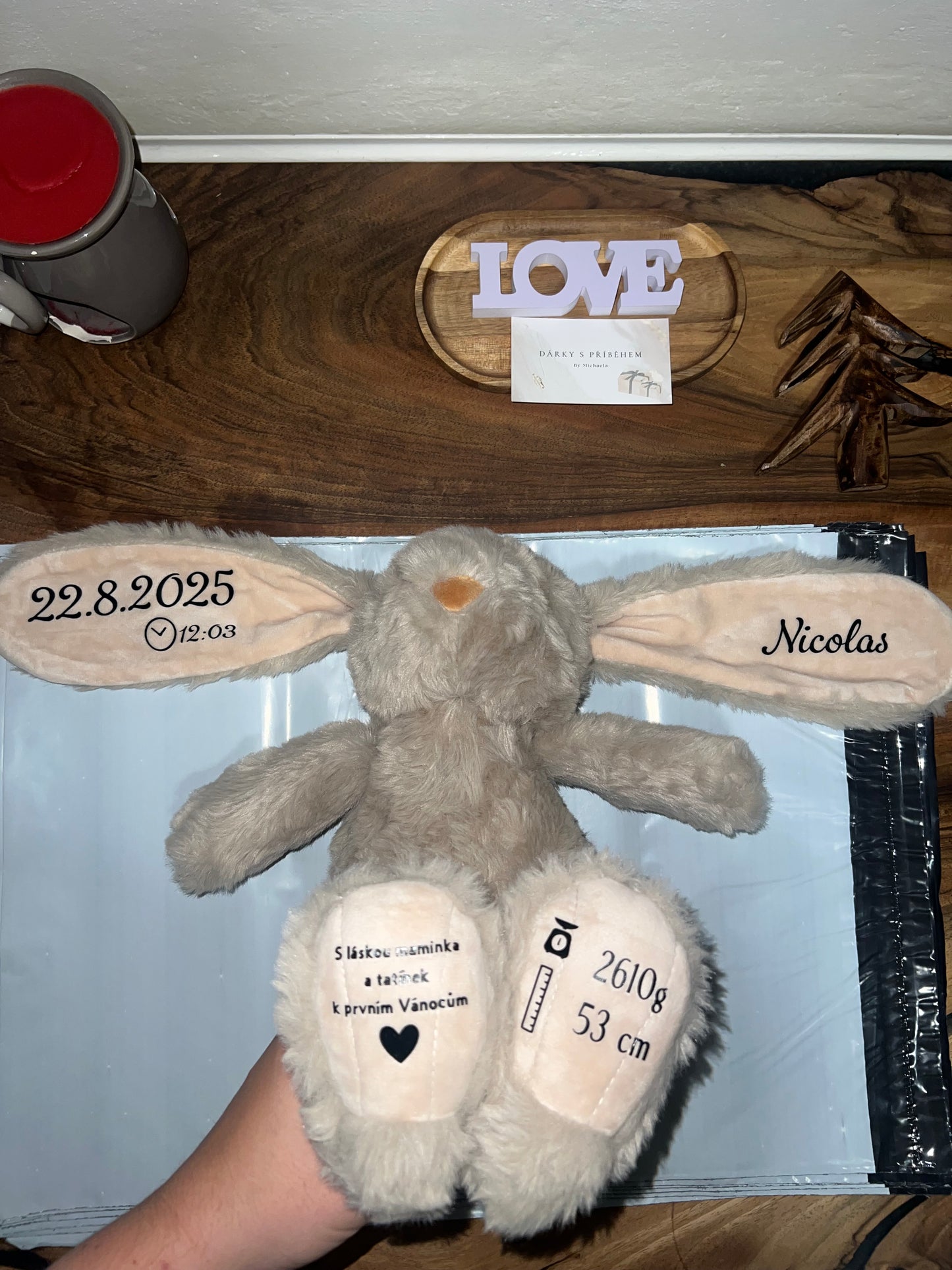 Hnědý personalizovaný zajíček