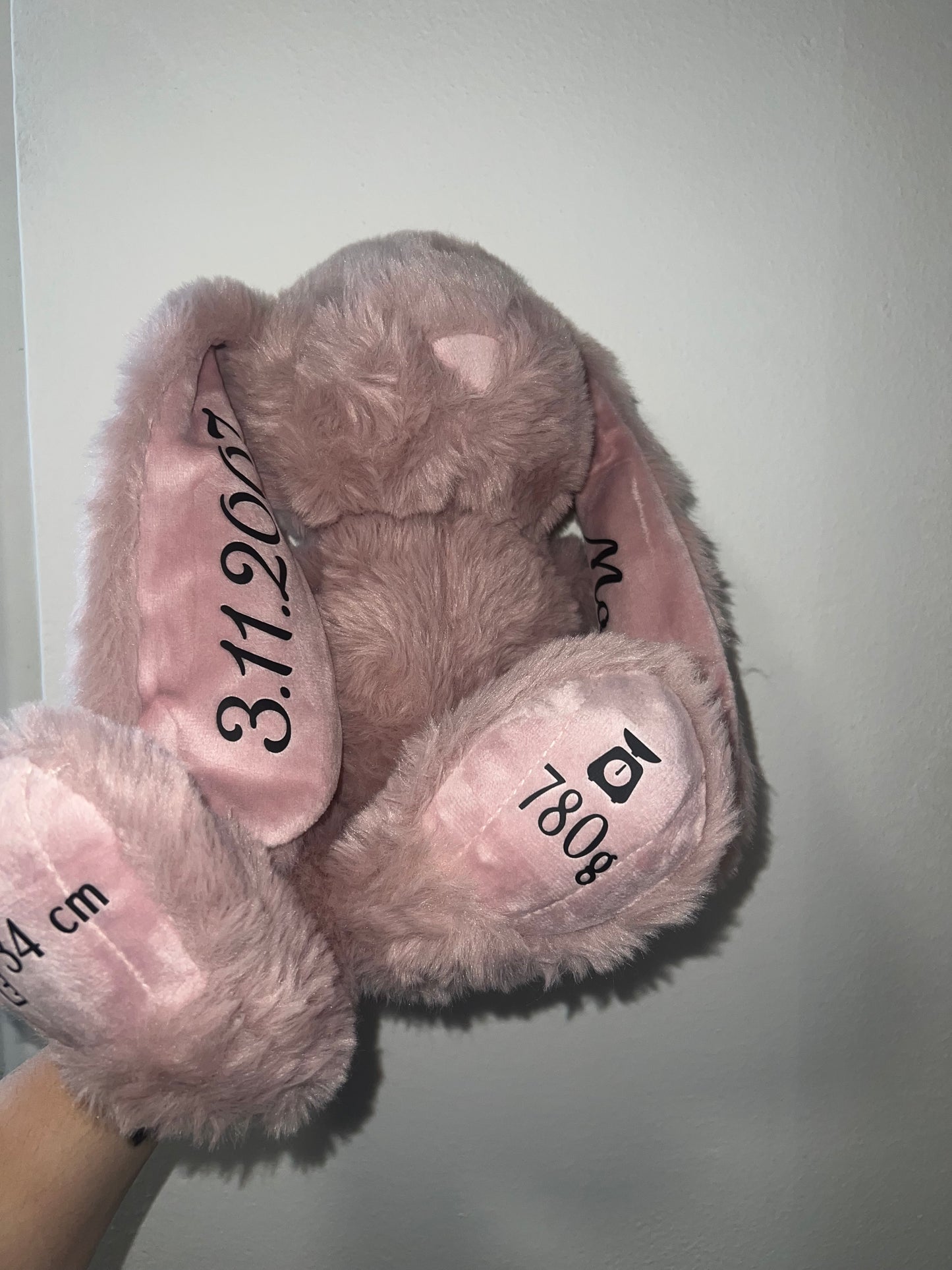 Růžový personalizovaný zajíček